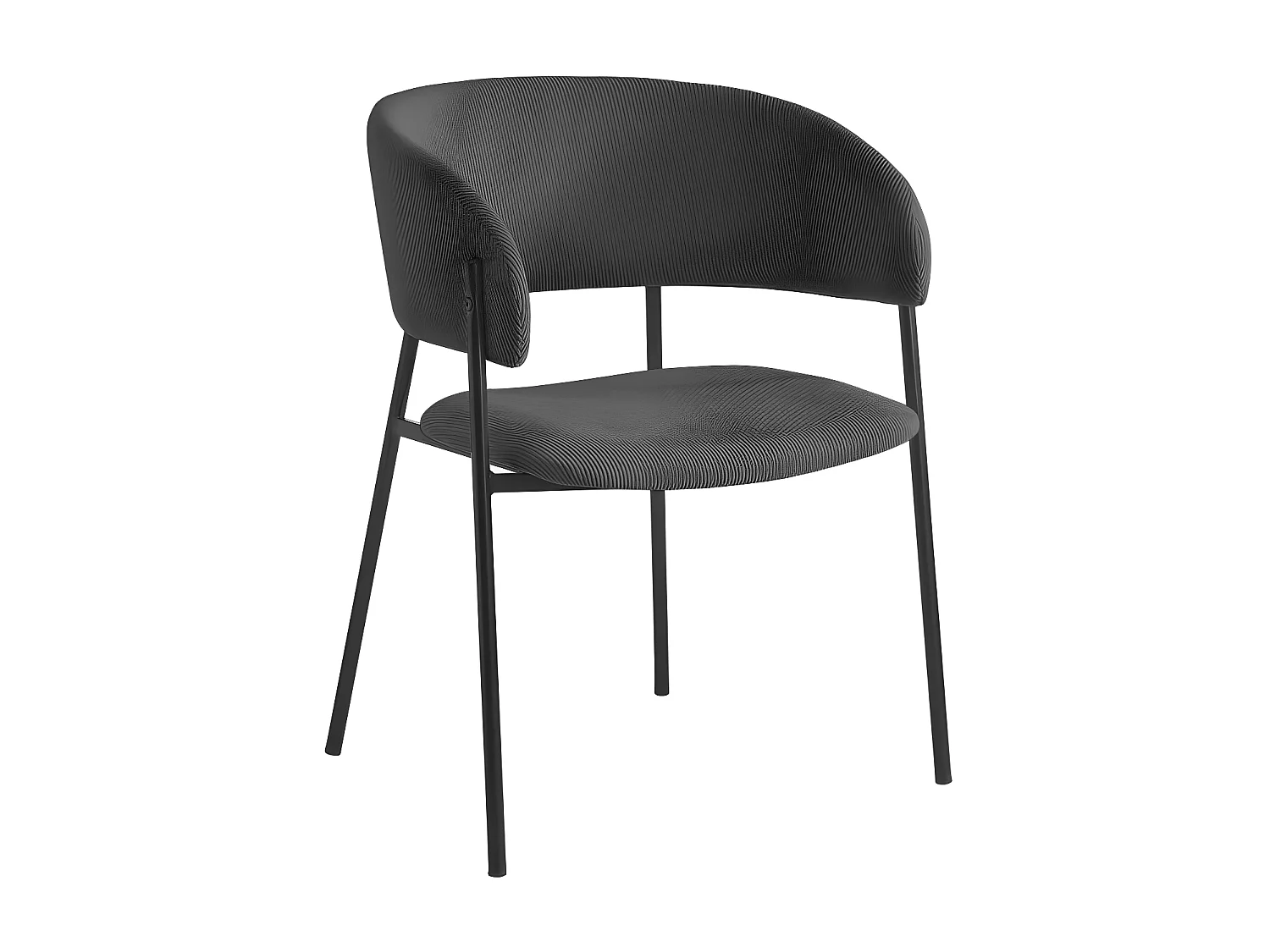 Lot de 2 chaises BOLD en velours côtelé - Gris anthracite