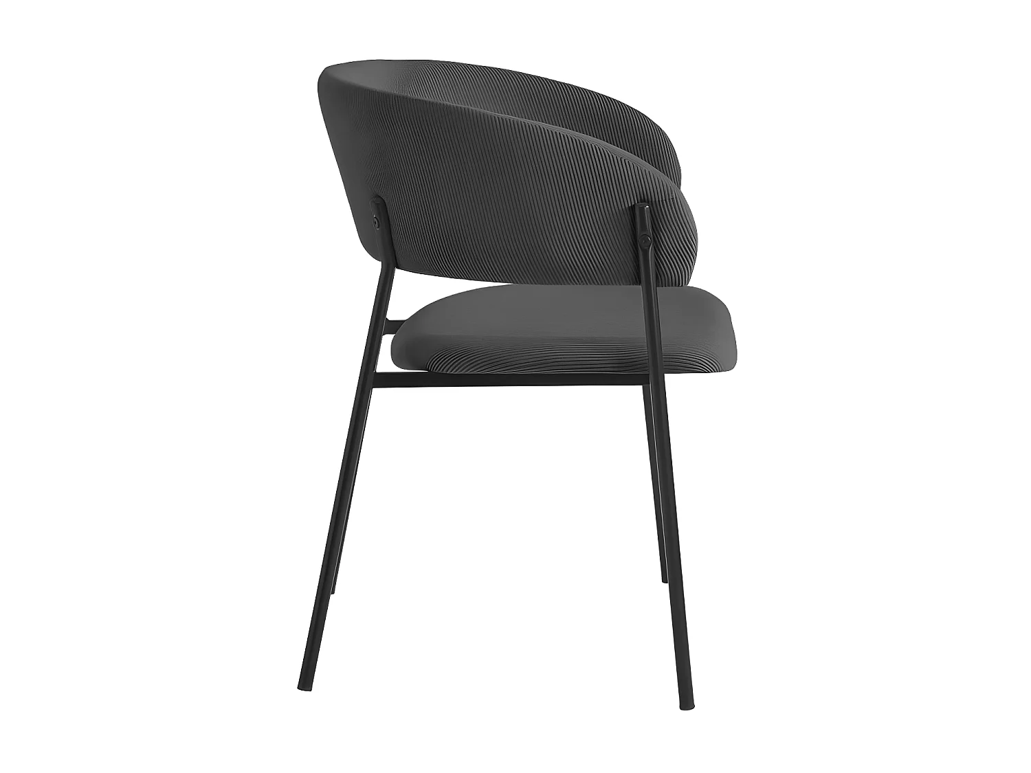 Lot de 2 chaises BOLD en velours côtelé - Gris anthracite