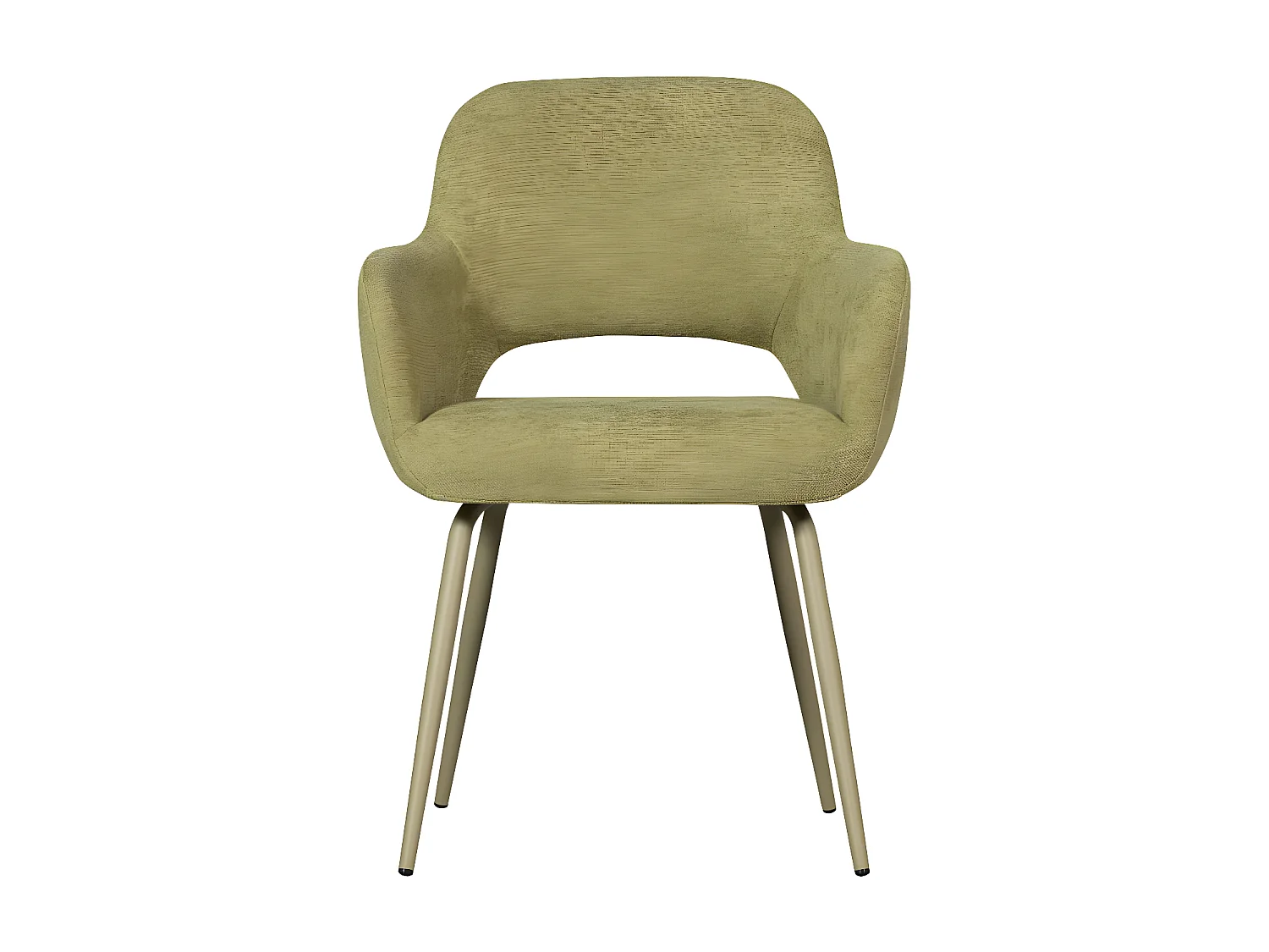 Jenny - Lot de 2 fauteuils de table en tissu et métal - Vert