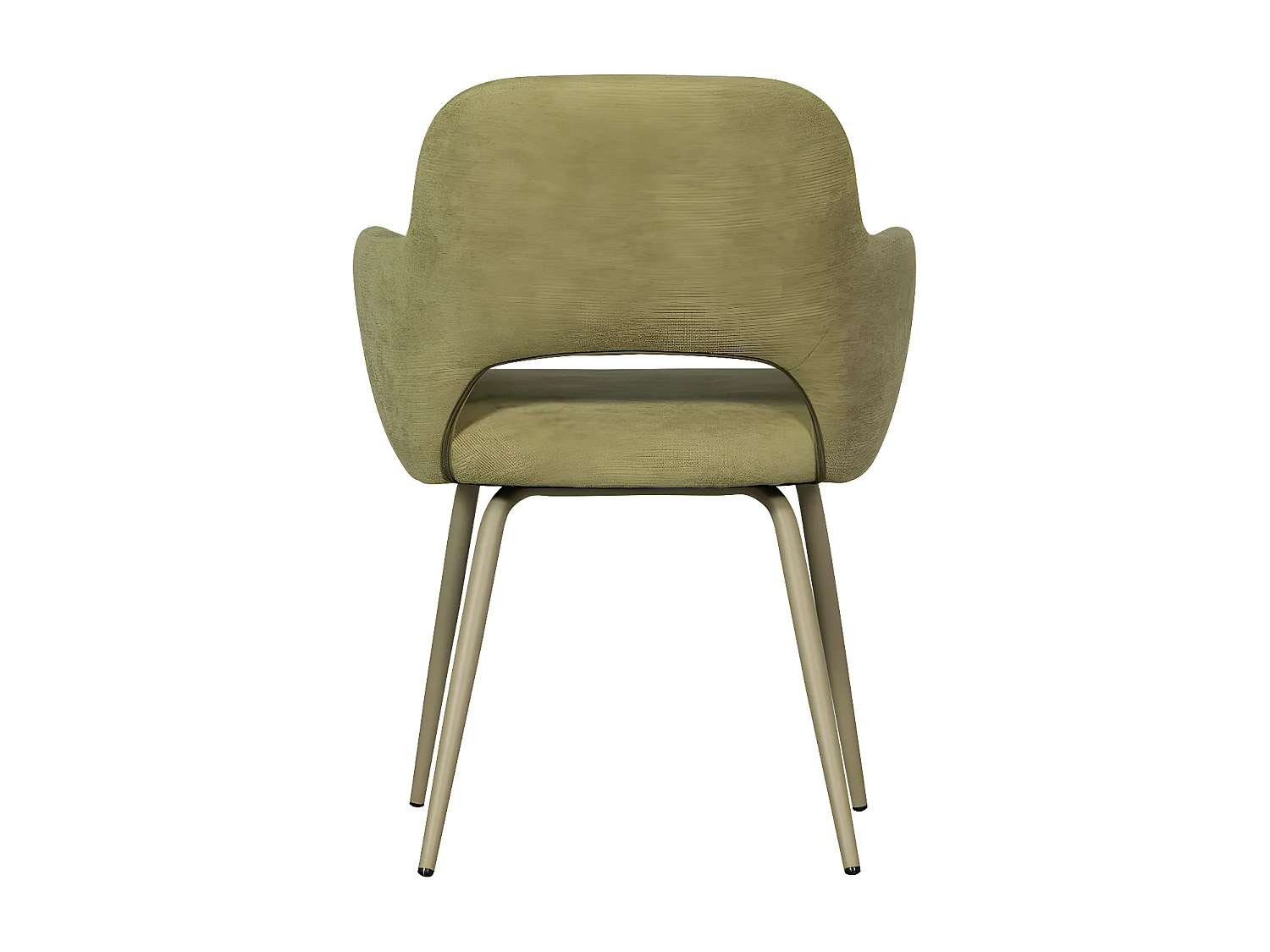 Jenny - Lot de 2 fauteuils de table en tissu et métal - Vert