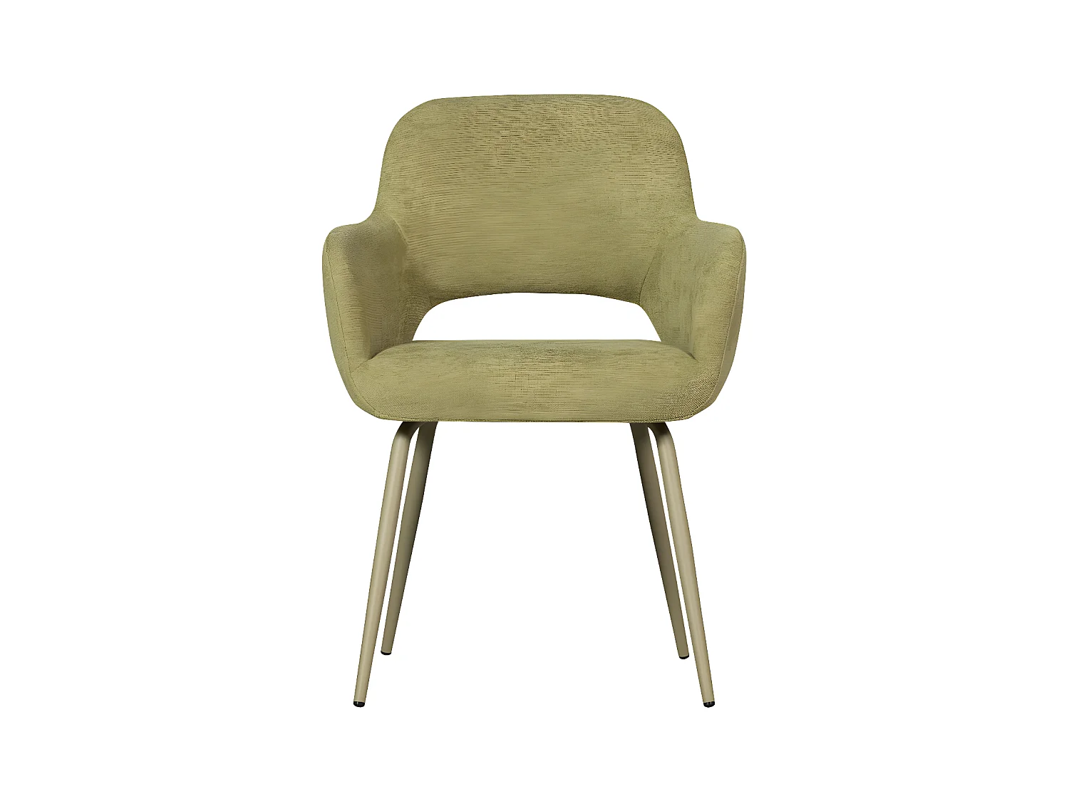 Jenny - Lot de 2 fauteuils de table en tissu et métal - Vert