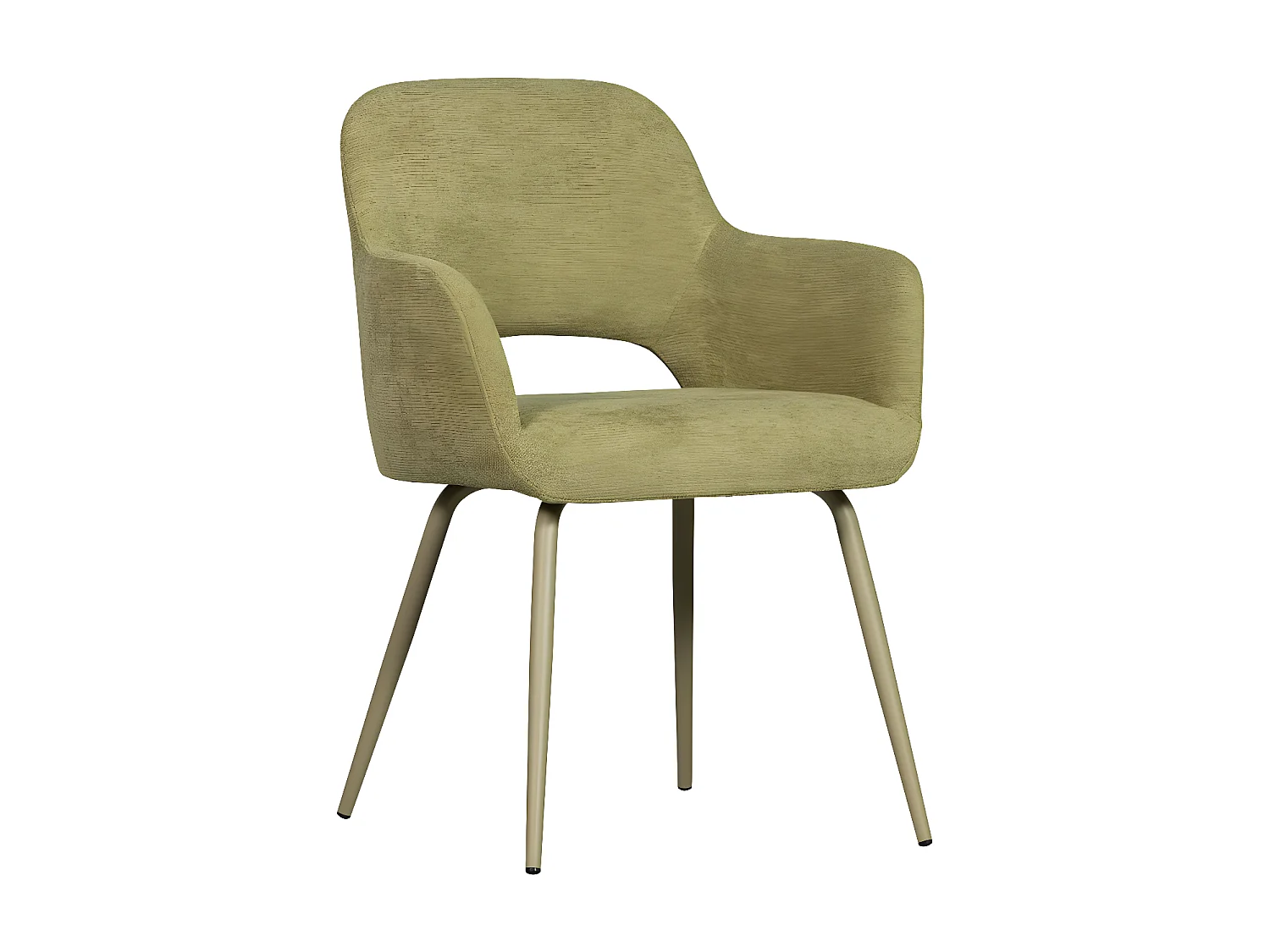 Jenny - Lot de 2 fauteuils de table en tissu et métal - Vert