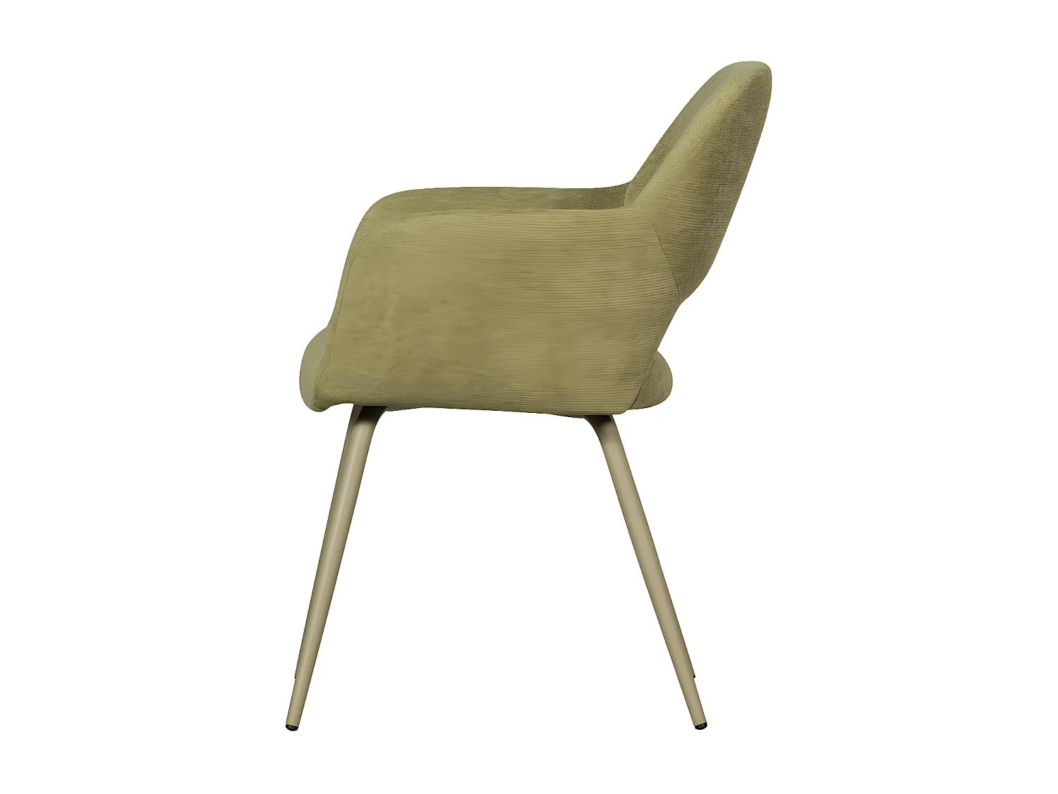 Jenny - Lot de 2 fauteuils de table en tissu et métal - Vert