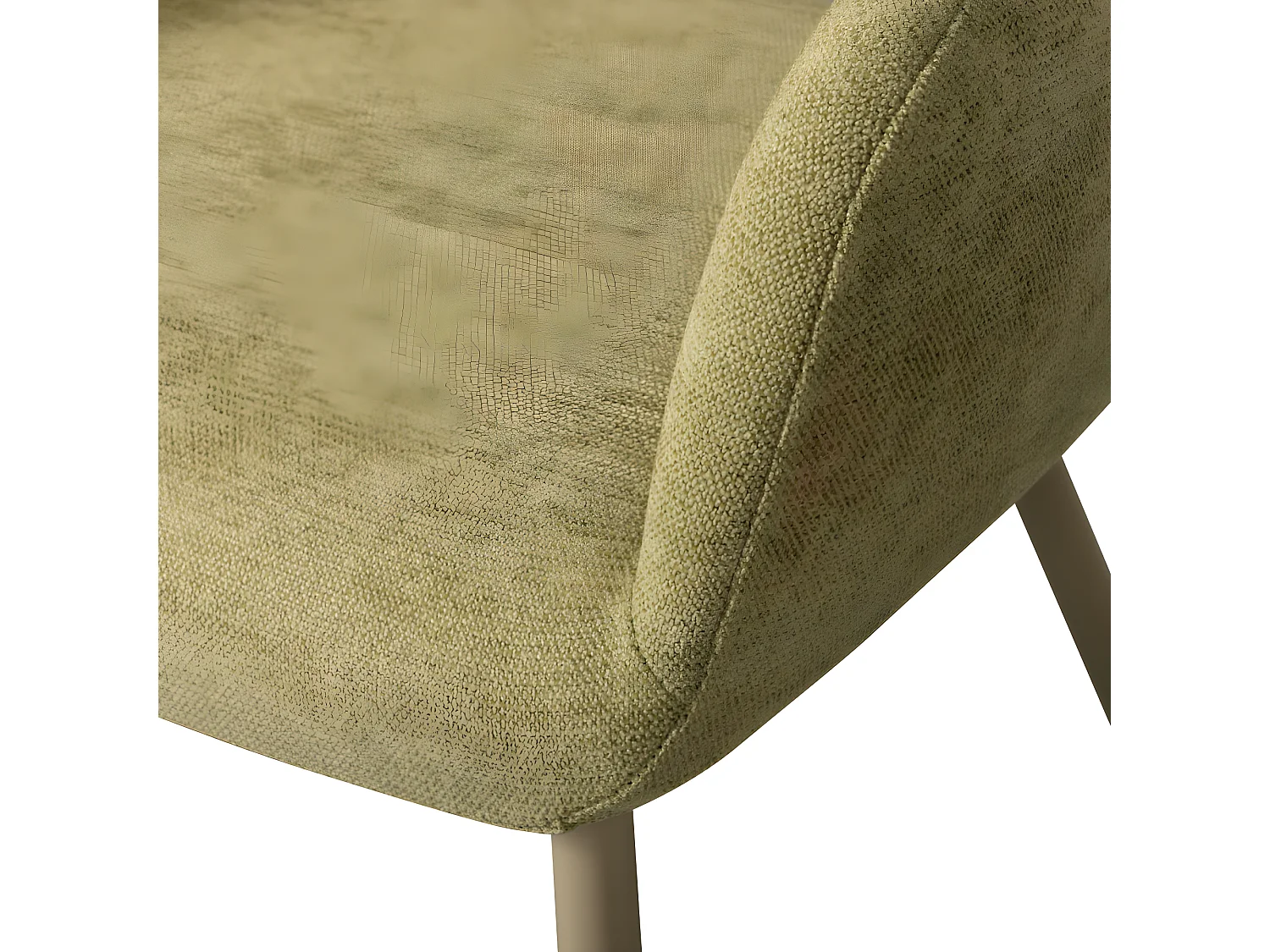 Jenny - Lot de 2 fauteuils de table en tissu et métal - Vert