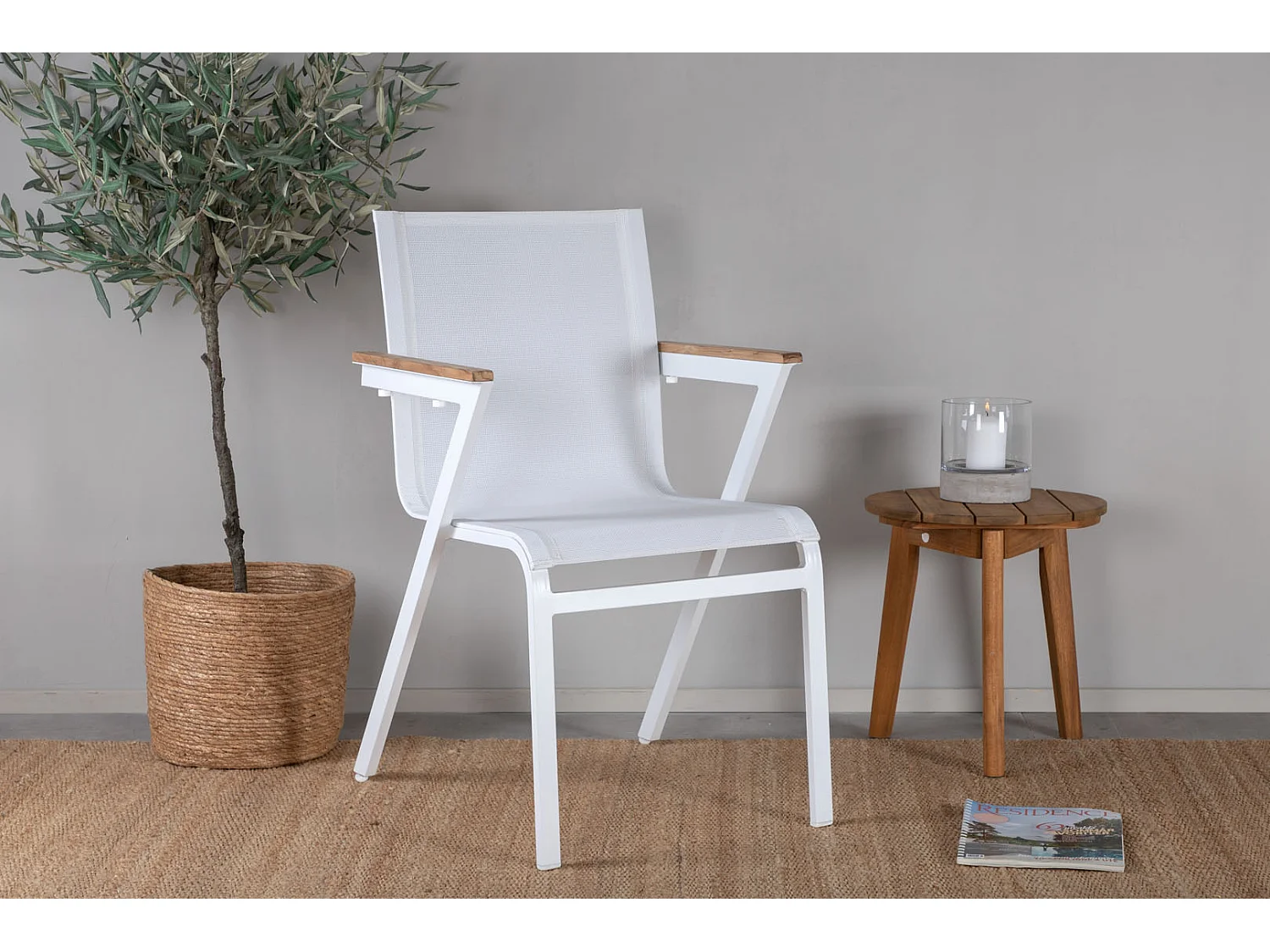 Mexico Chaise de jardin empilable, blanc.