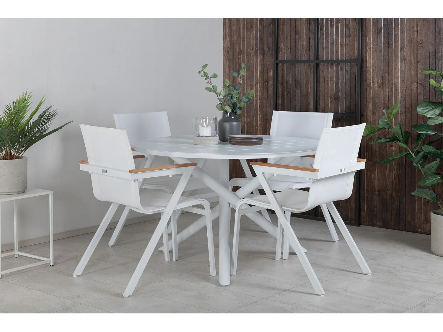 Mexico Chaise de jardin empilable, blanc.