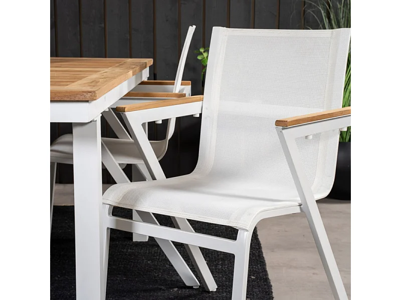 Mexico Chaise de jardin empilable, blanc.