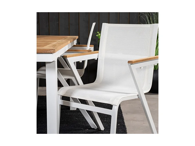 Mexico Chaise de jardin empilable, blanc.
