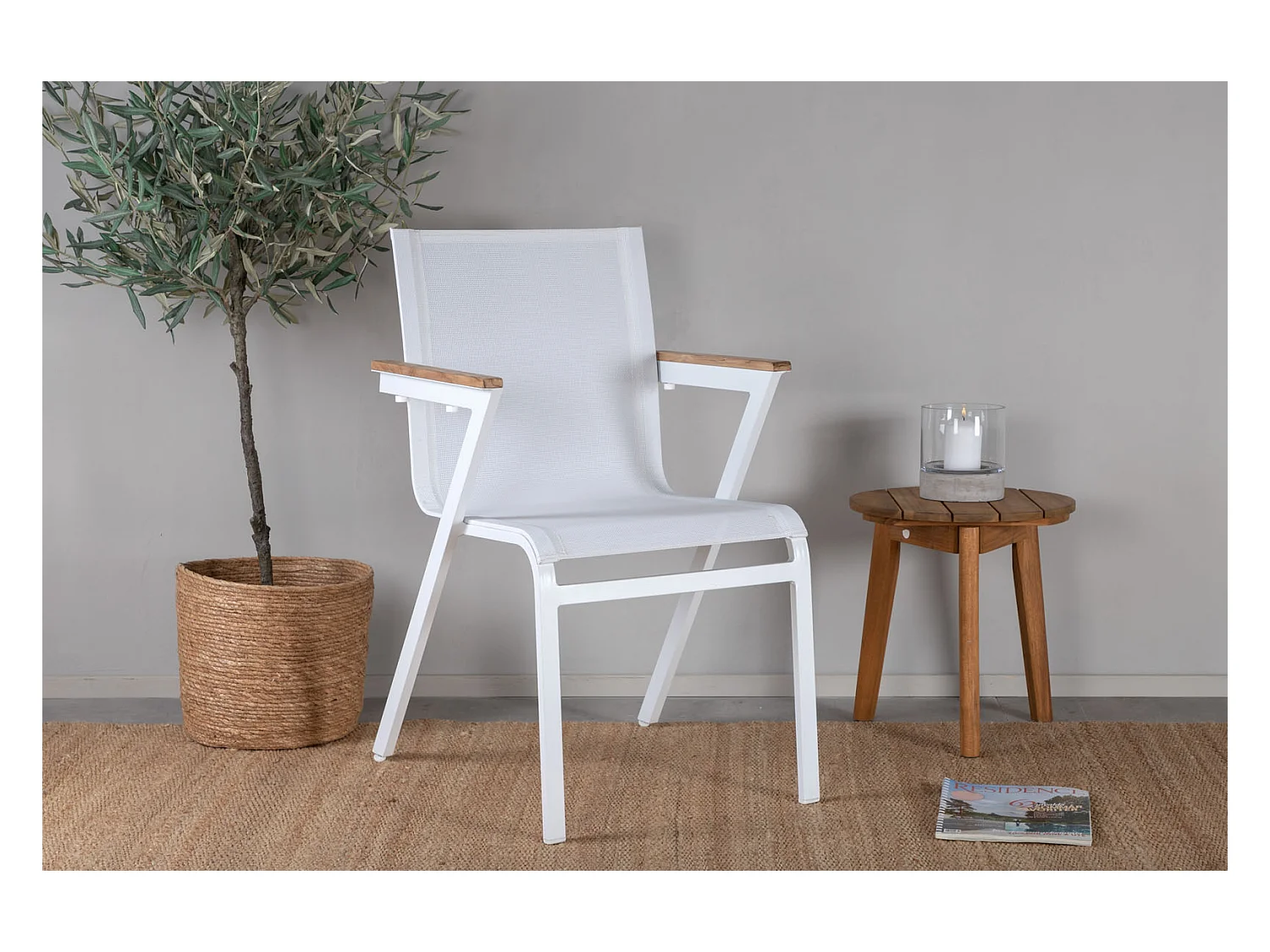 Mexico Chaise de jardin empilable, blanc.