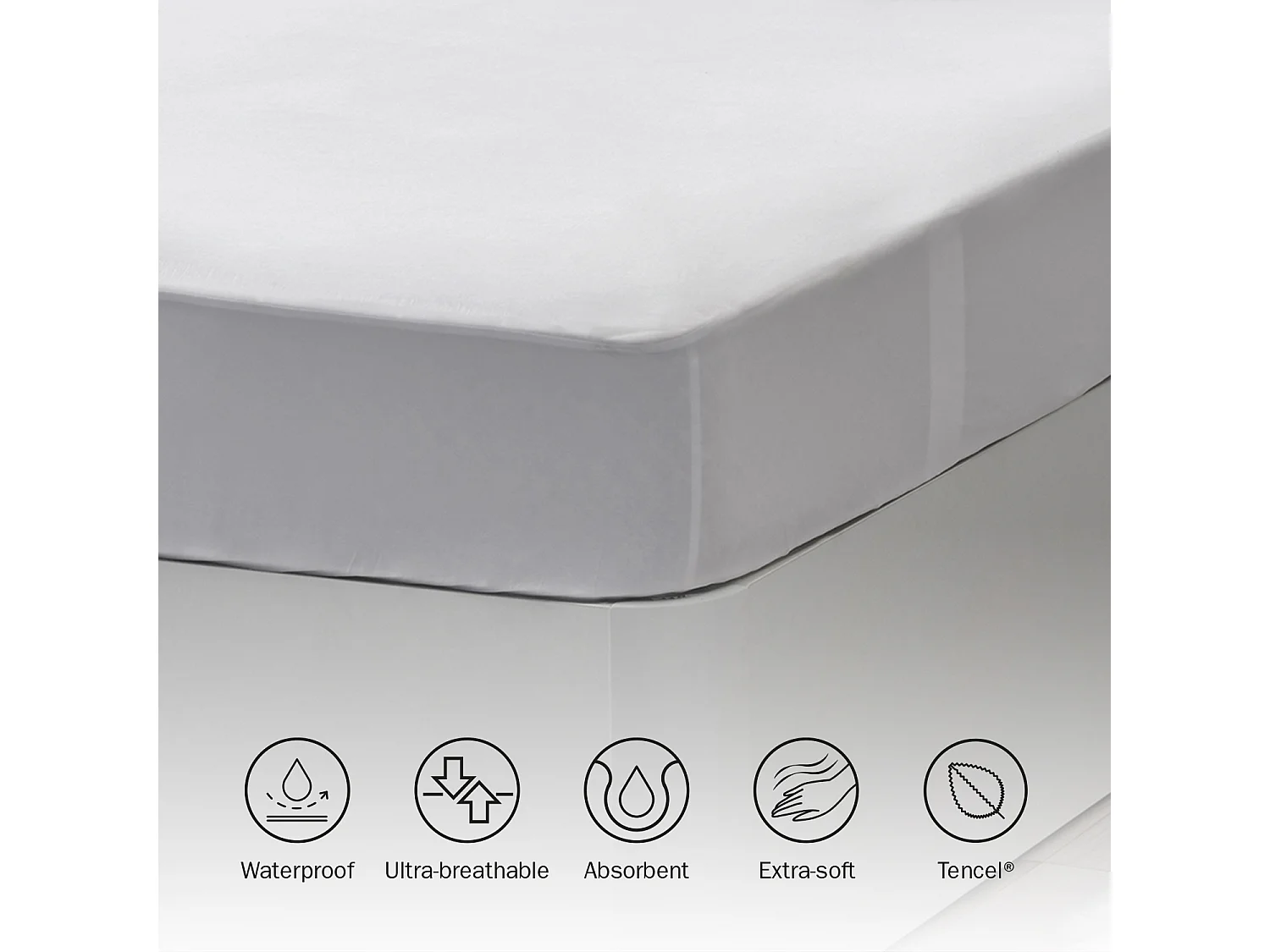 Conjunto 2 Protetores colchão TENCEL™ impermeável 90x200cm PIKOLIN HOME