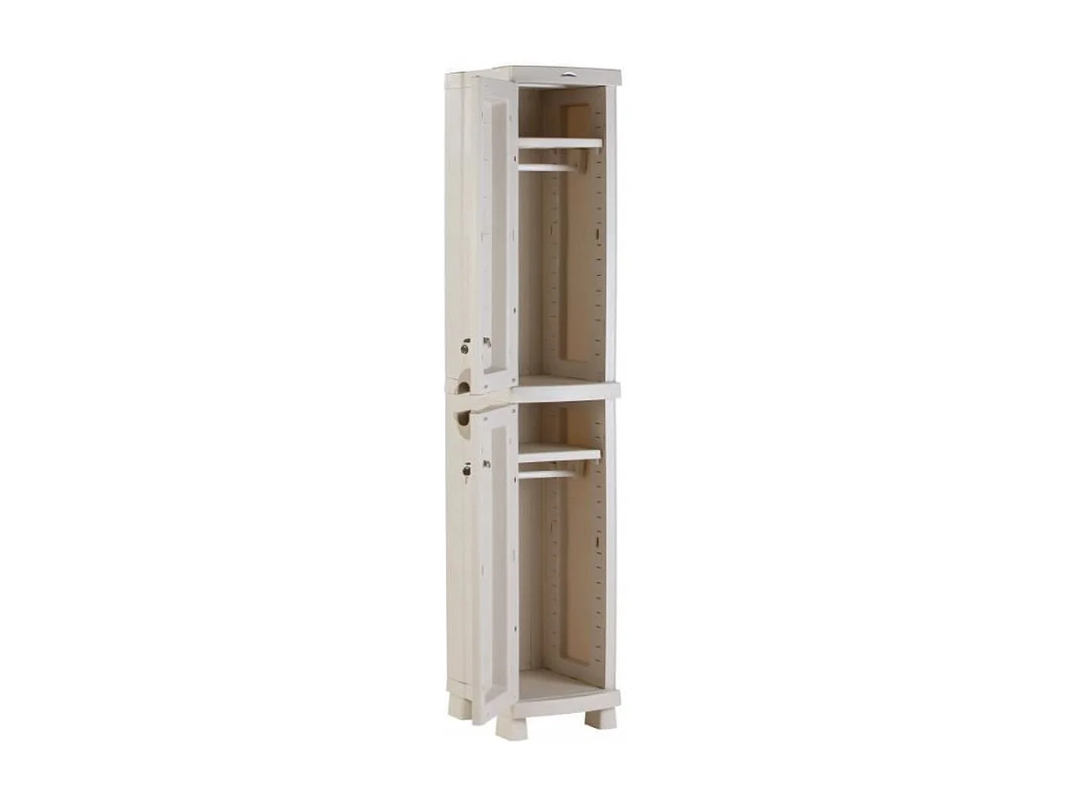Colonne placard de rangement intérieur/extérieur coloris beige - L. 35 x P. 45 x H. 184 cm