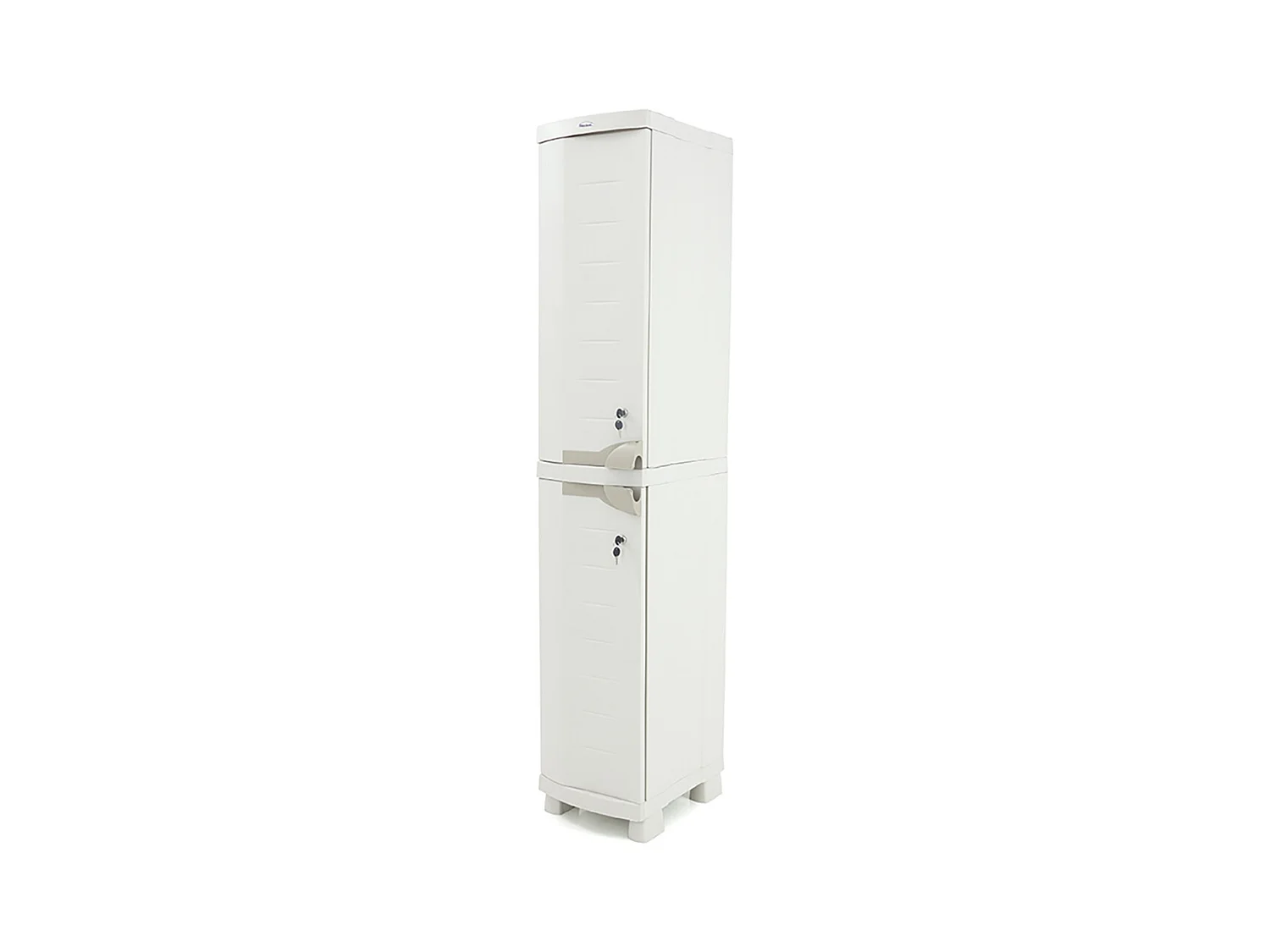 Colonne placard de rangement intérieur/extérieur coloris beige - L. 35 x P. 45 x H. 184 cm