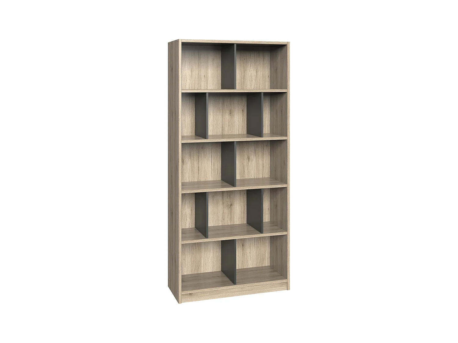 Etagère, bibliothèque enfant coloris Imitation chêne San Remo, rechampis graphite