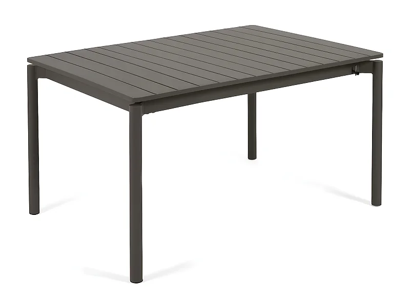 Table de jardin extensible coloris noir mat en aluminium - L. 140 / 200 x P. 90 x H. 75 cm
