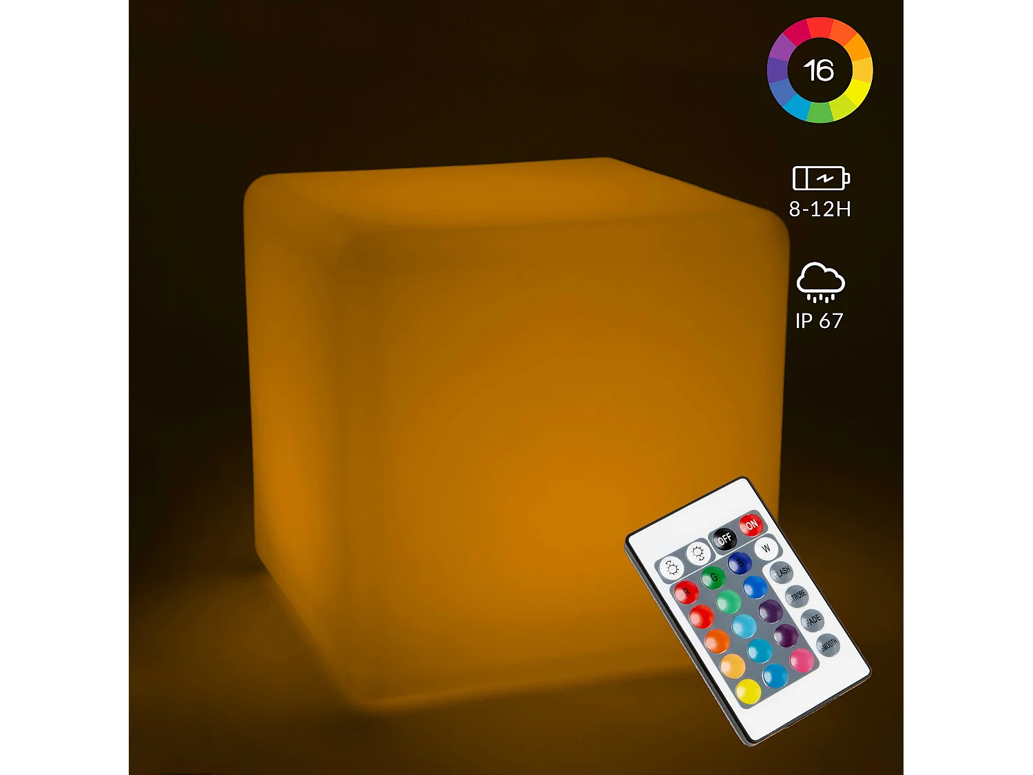 Cube led lumineux 30 cm
