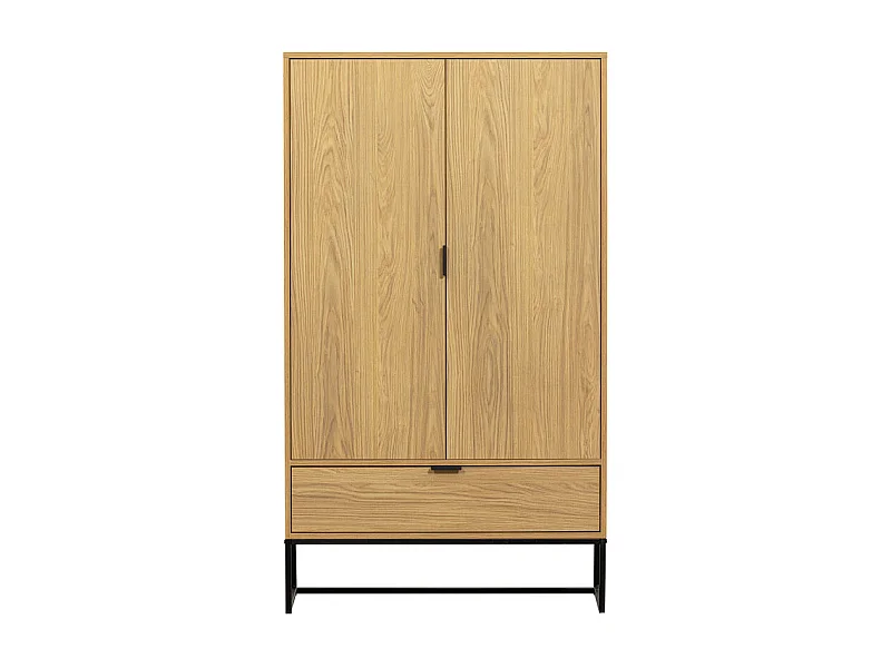 Silas - Buffet haut 2 portes 1 tiroir en bois H149cm - Bois clair