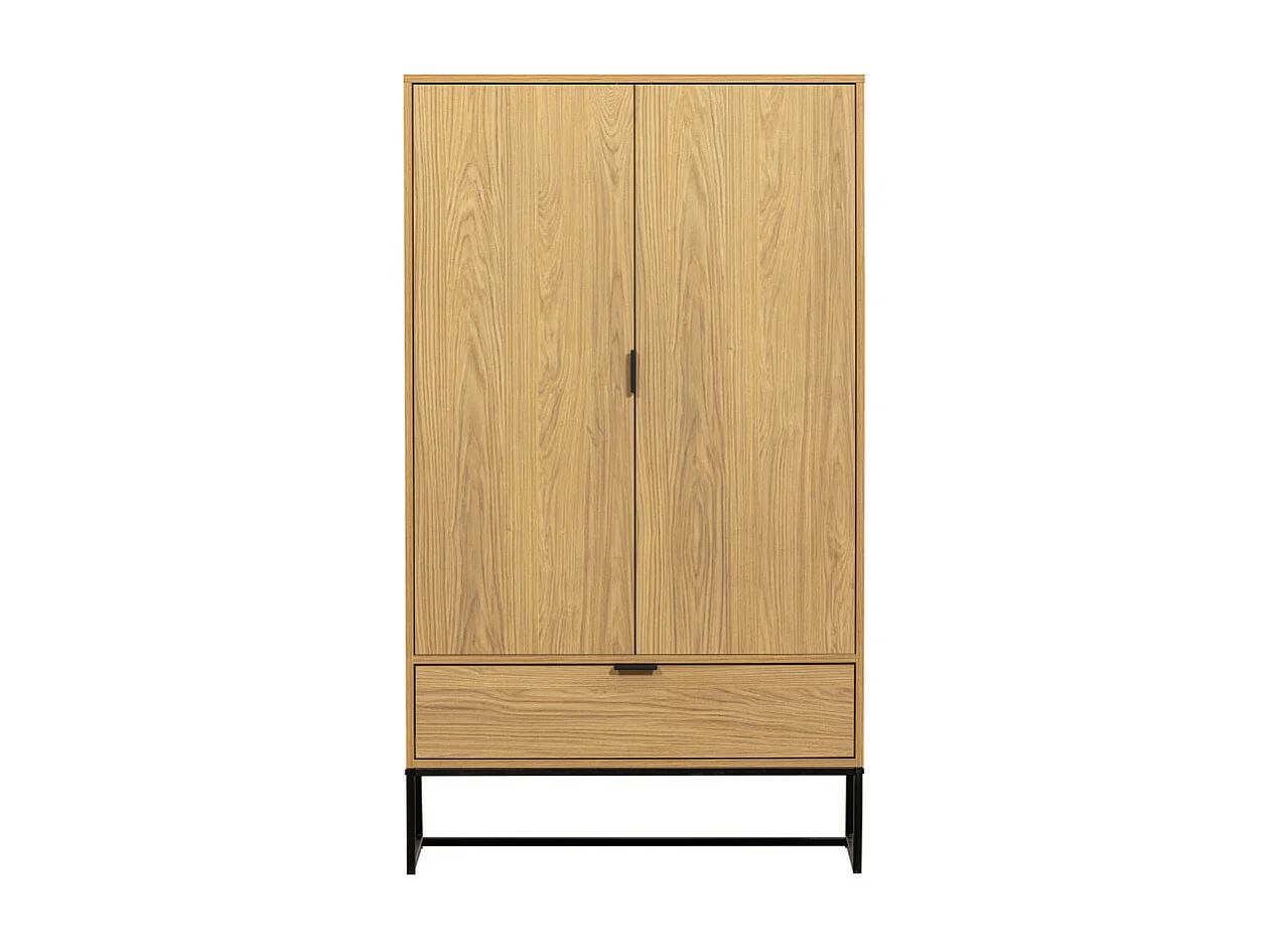 Silas - Buffet haut 2 portes 1 tiroir en bois H149cm - Bois clair
