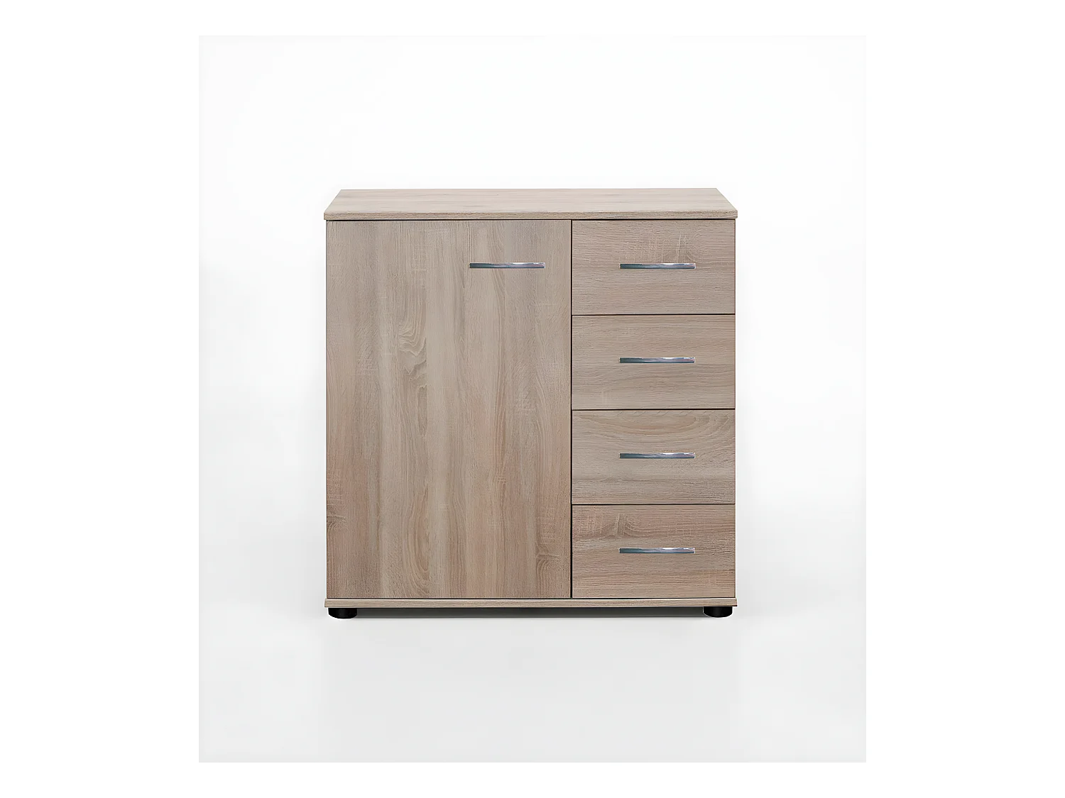 Commode de rangement imitation chêne - Dim : 81 X 41 X 83 cm