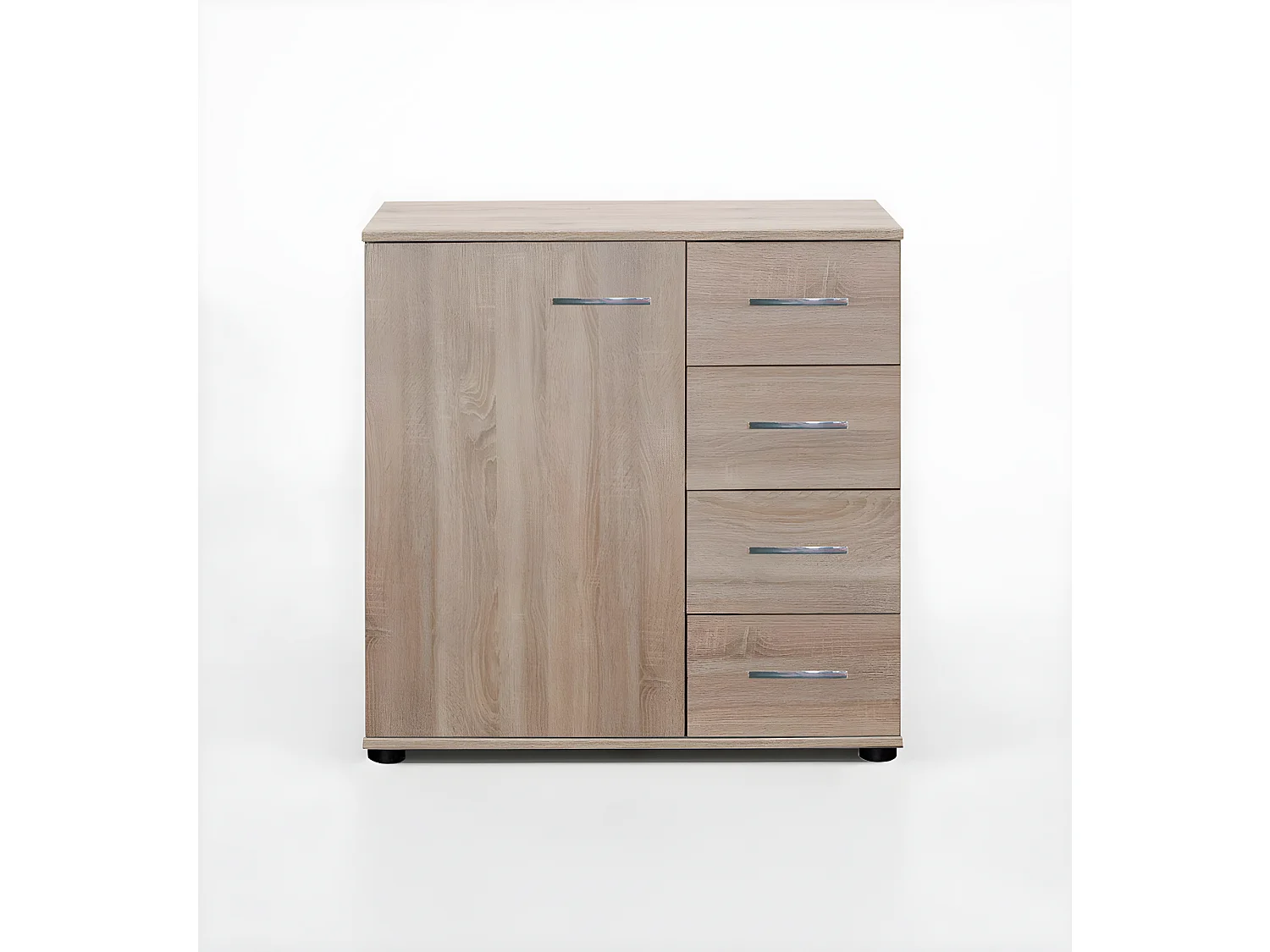 Commode de rangement imitation chêne - Dim : 81 X 41 X 83 cm