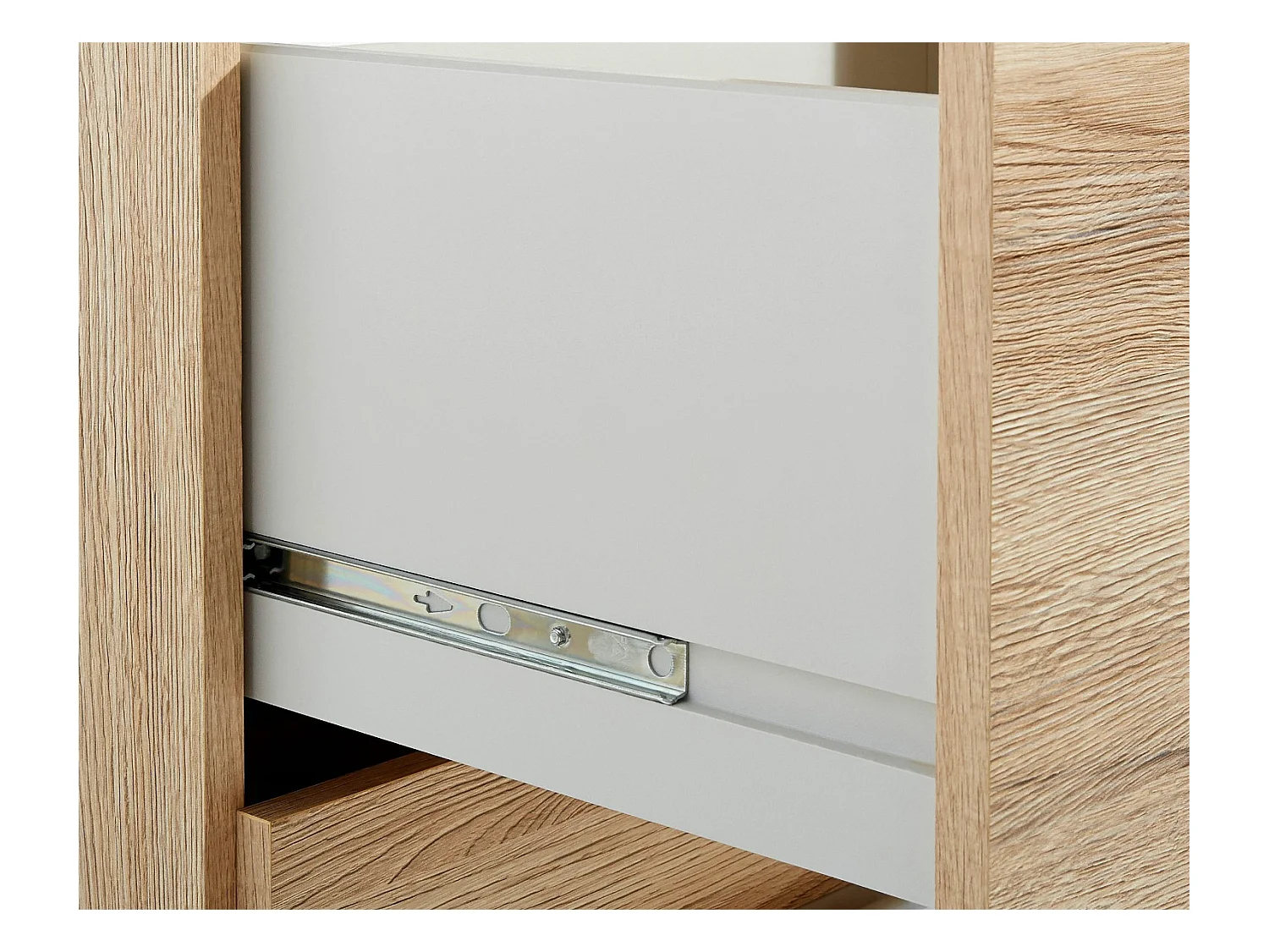 Chiffonnier avec miroir coloris Imitation chêne San Remo, rechampis blanc