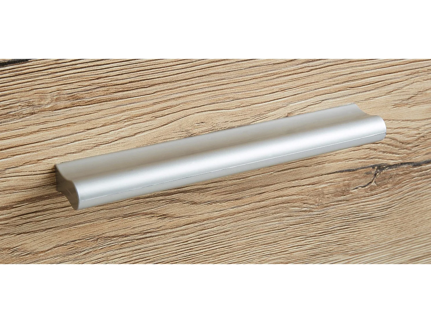 Chiffonnier avec miroir coloris Imitation chêne San Remo, rechampis blanc