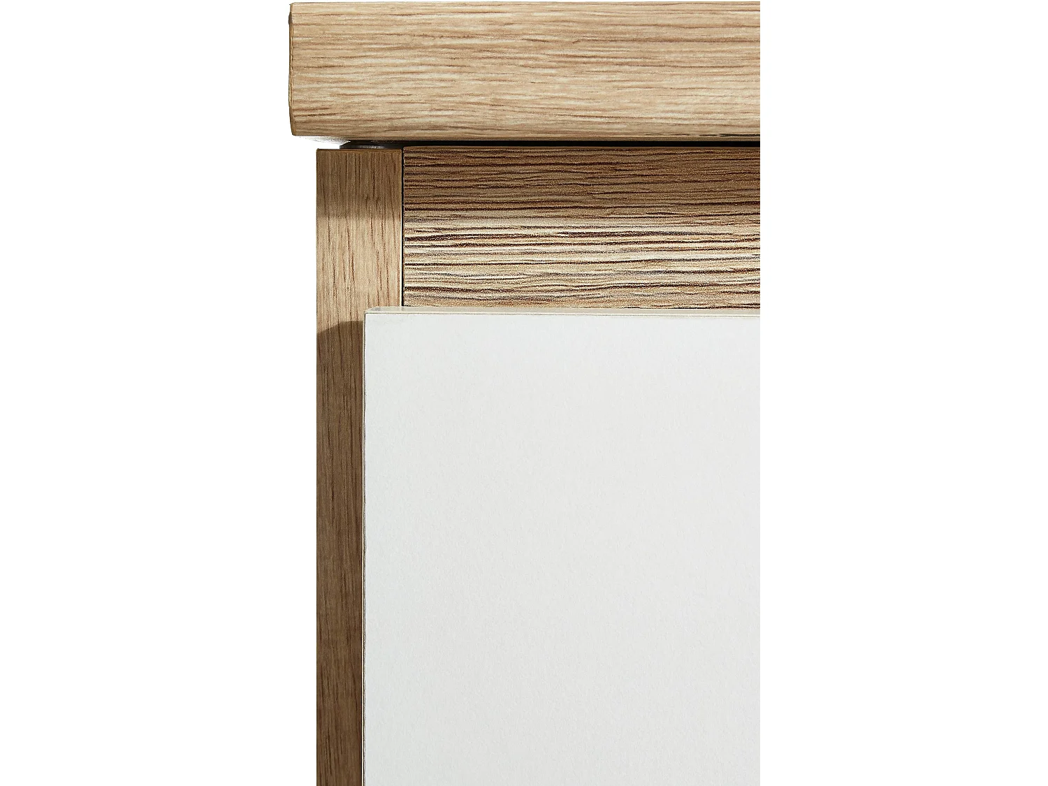 Chiffonnier avec miroir coloris Imitation chêne San Remo, rechampis blanc