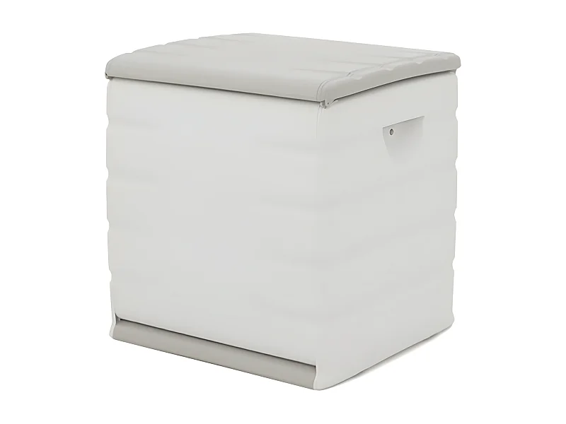 Coffre de rangement 90L intérieur/extérieur coloris beige - L. 60 x P. 61 x H. 53 cm