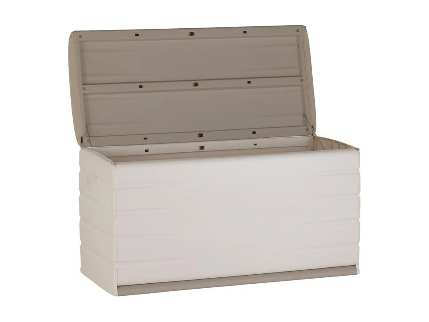 Coffre de rangement 350L intérieur/extérieur coloris beige - L. 120 x P. 53x H. 61cm