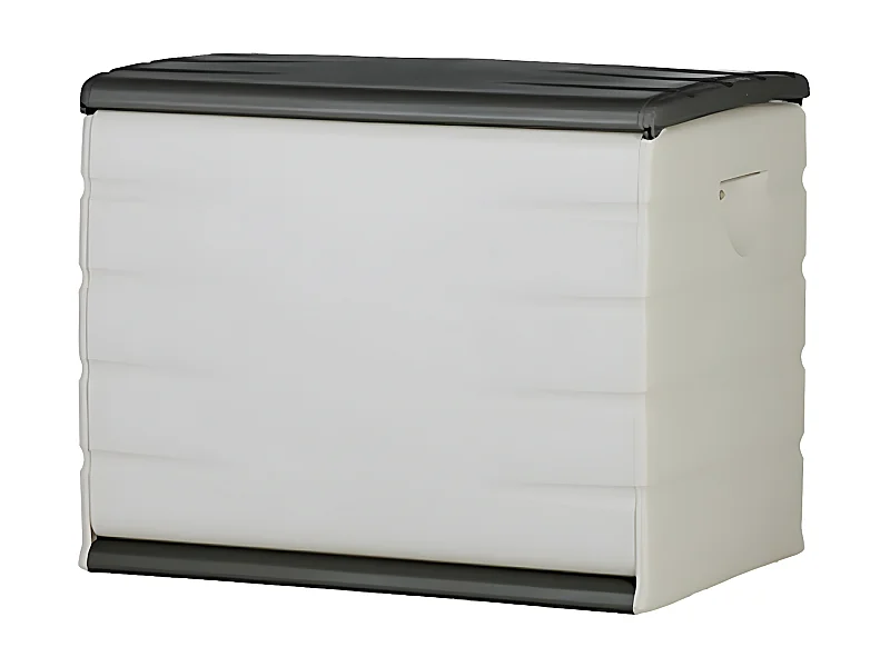 Coffre de rangement 260L coloris intérieur/extérieur noir/taupe - L. 80 x P. 61 x H. 53 cm