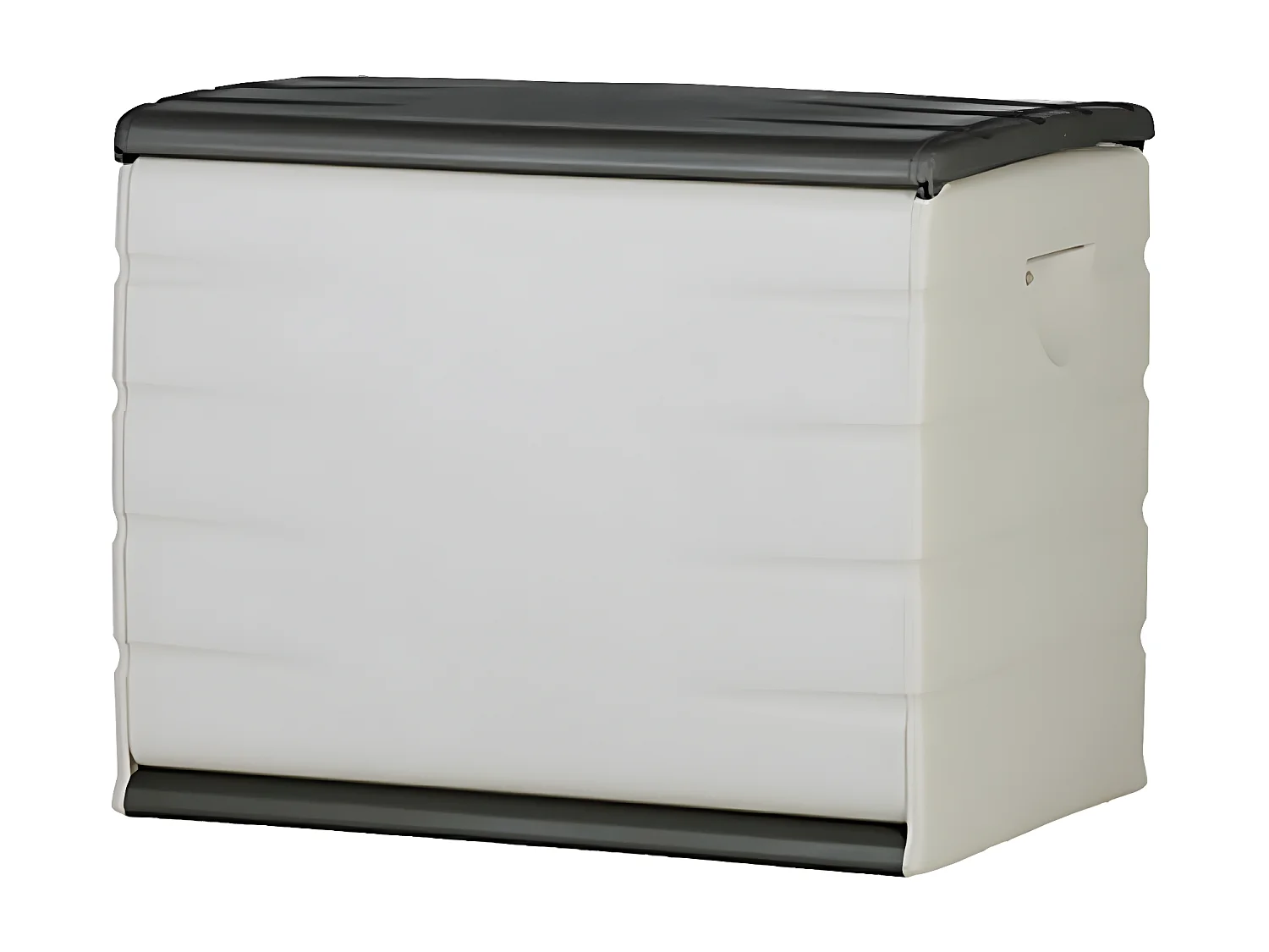 Coffre de rangement 260L coloris intérieur/extérieur noir/taupe - L. 80 x P. 53 x H. 61 cm