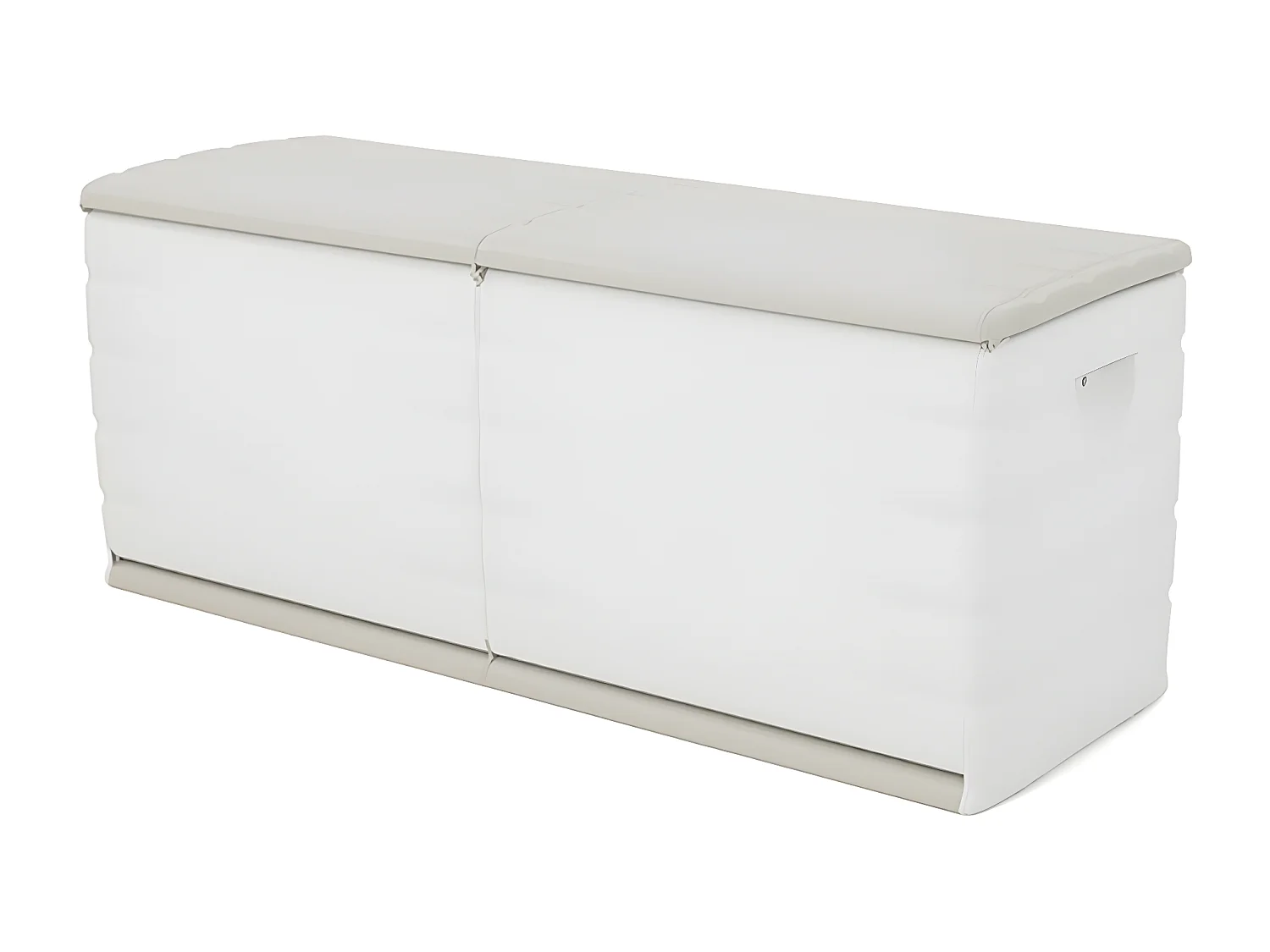 Coffre de rangement 450L intérieur/extérieur coloris beige - L. 153 x P. 61 x H. 53 cm