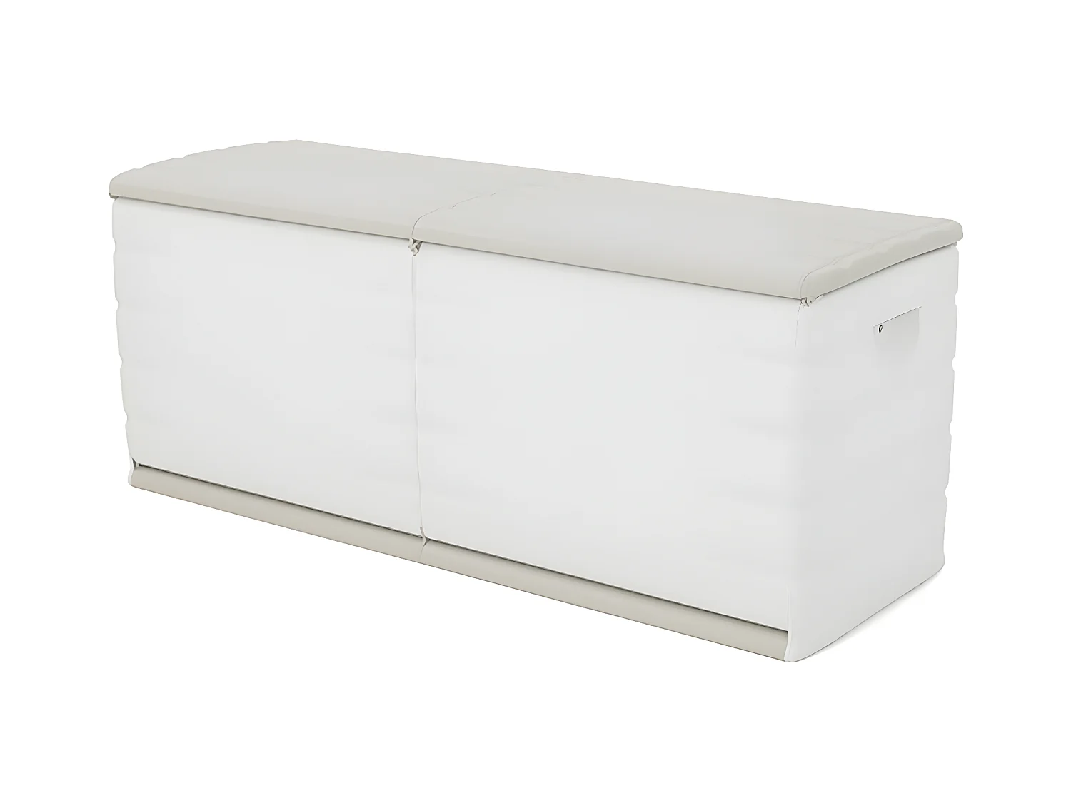 Coffre de rangement 450L intérieur/extérieur coloris beige - L. 153 x P. 61 x H. 53 cm