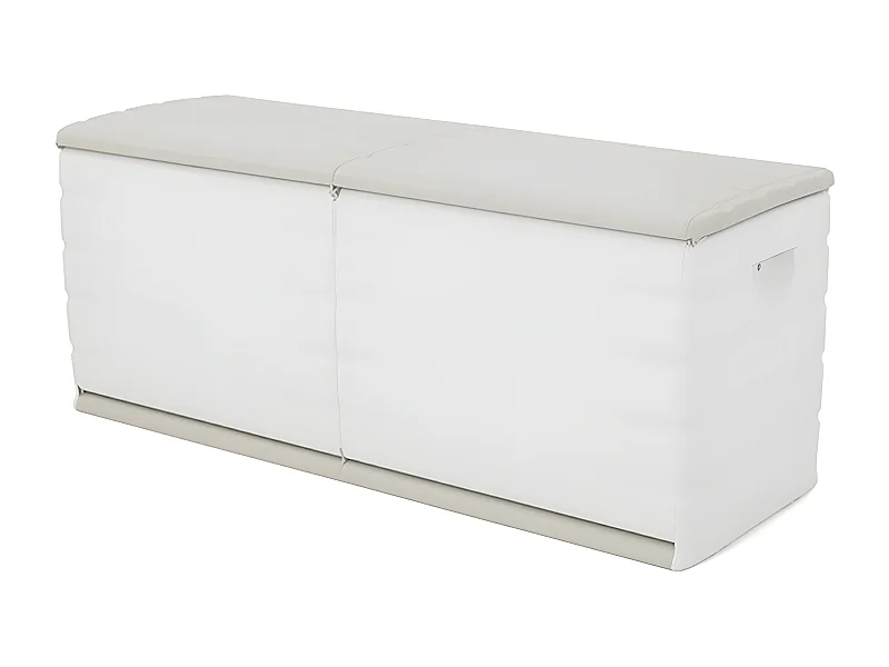 Coffre de rangement 450L intérieur/extérieur coloris beige - L. 153 x P. 61 x H. 53 cm