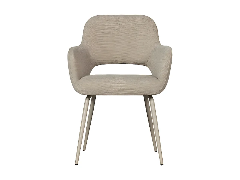 Jenny - Lot de 2 fauteuils de table en tissu - Beige