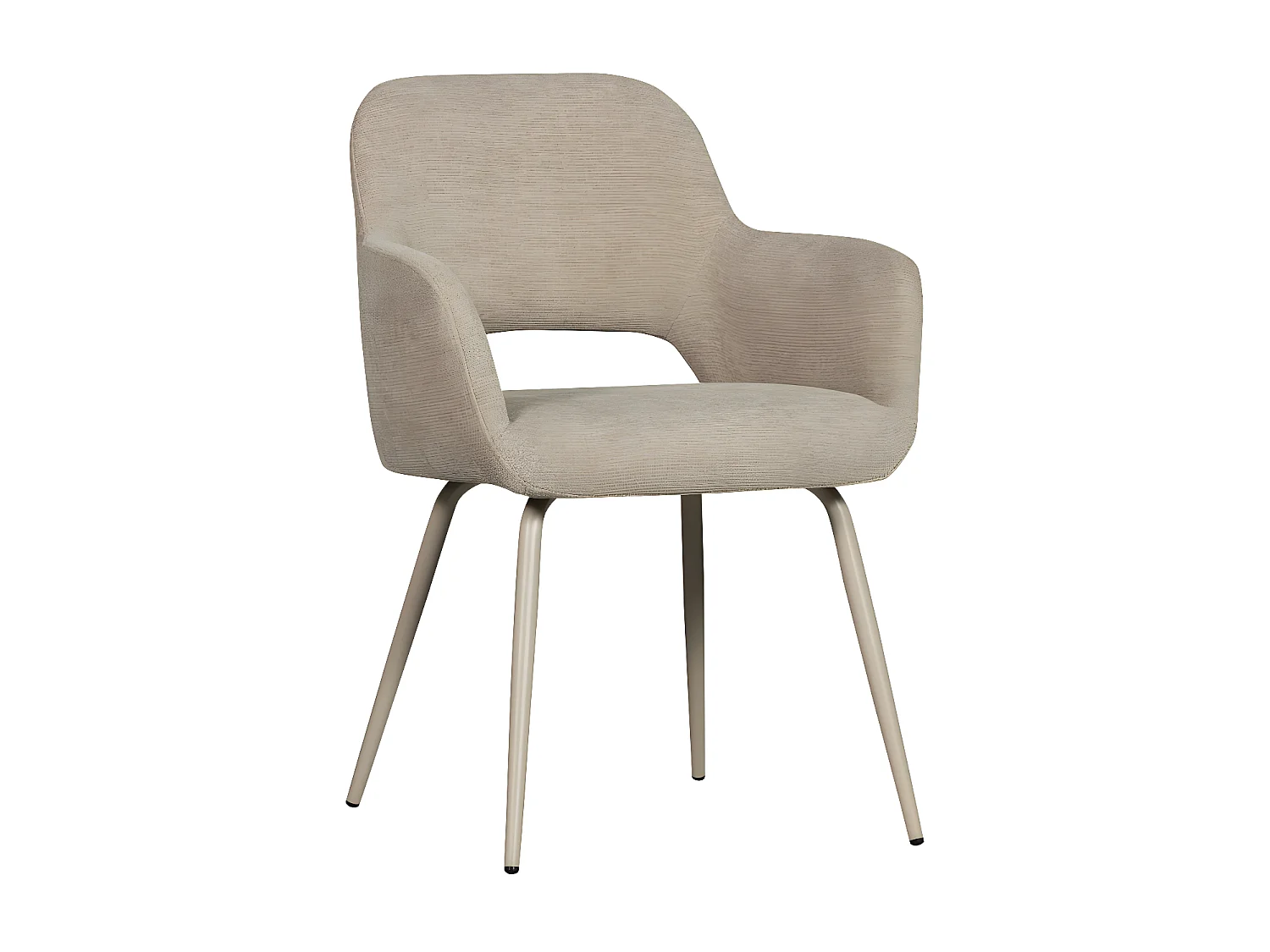 Jenny - Lot de 2 fauteuils de table en tissu - Beige