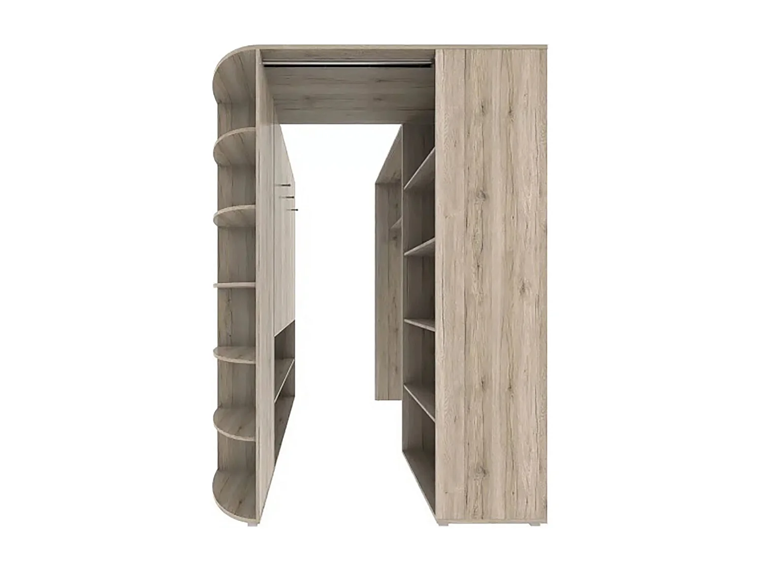 Armoire dressing placard coloris Imitation chêne San Remo, rechampis graphite