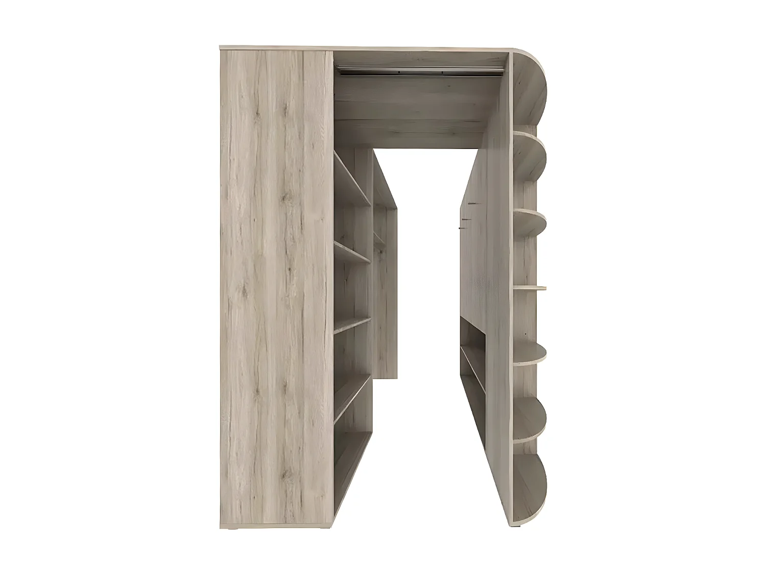 Armoire dressing placard coloris Imitation chêne San Remo, rechampis graphite