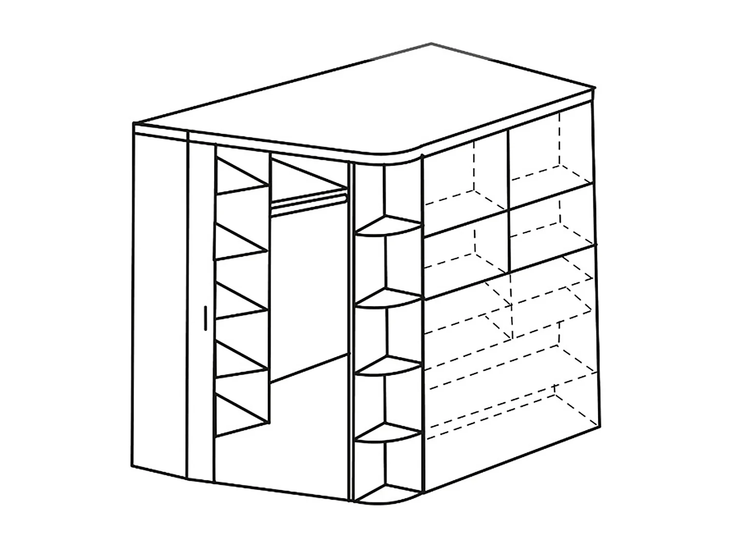 Armoire dressing placard coloris Imitation chêne San Remo, rechampis graphite