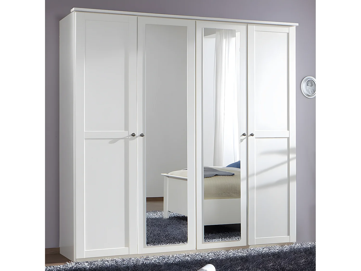 Armoire de rangement coloris blanc - Dim : 180 X 58 X 210 cm