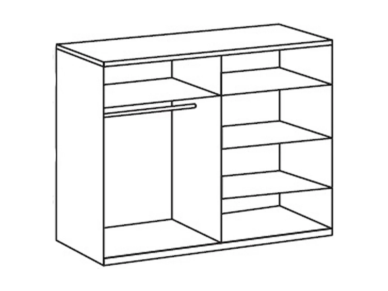 Armoire de rangement imitation chêne poutre/blanc/chrome - Dim : 225 x 210 x 58 cm