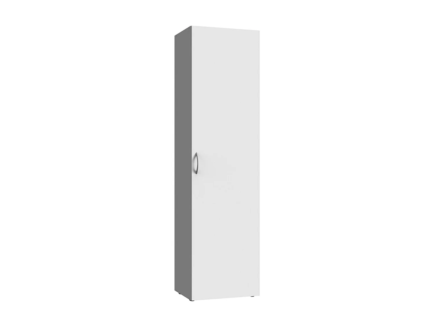 Armoire, meuble de rangement avec 1 porte coloris Blanc - L. 40 x H. 185 x P. 40 cm