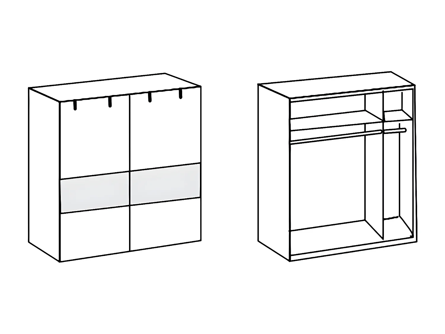 Armoire placard meuble de rangement coloris imitation chêne poutre/ graphite