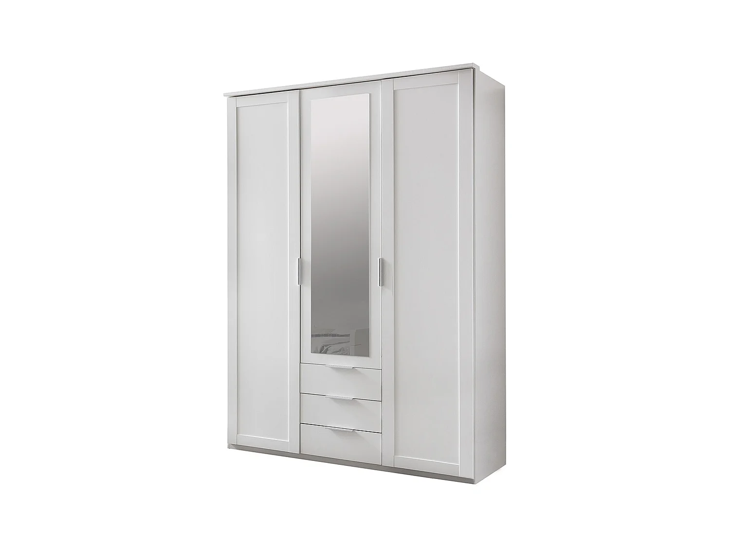 Armoire enfant en panneaux de particules coloris blanc - Dim : 135 x 210 x 58 cm