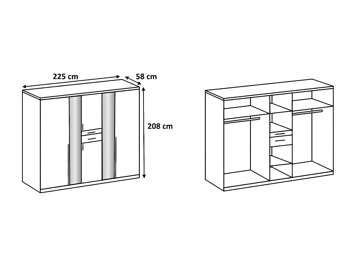 Armoire placard meuble de rangement coloris imitation chêne poutre/blanc