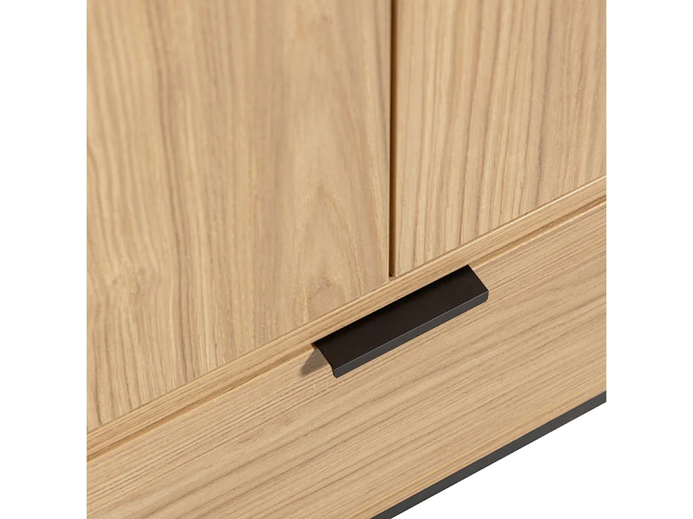 Silas - Armoire 2 portes 1 tiroir en bois H210cm - Bois clair