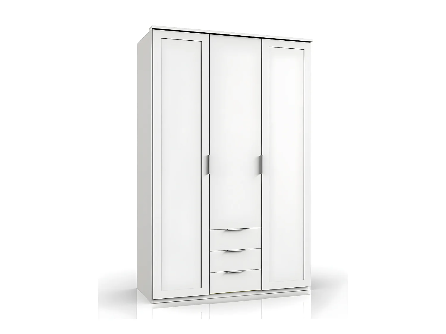 Armoire placard meuble de rangement coloris imitation chêne blanc - L. 135 x H. 208 x P. 58 cm