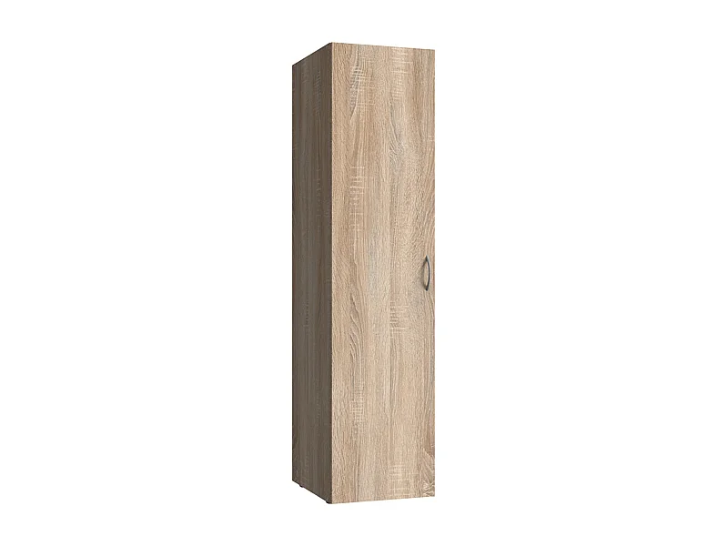 Armoire de rangement en bois mélamine coloris imitation chêne - L. 40 x H. 185 x P. 54 cm