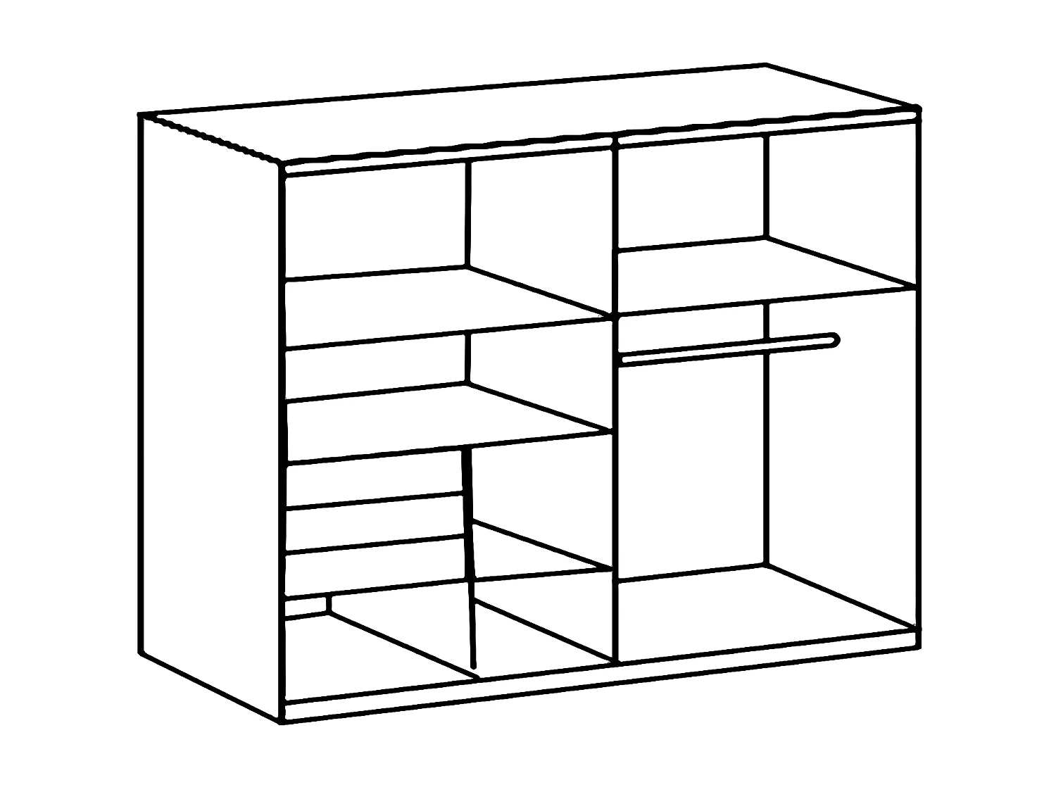 Armoire, meuble de rangement coloris Blanc, rechampis imitation blanc - L. 180 x H. 198 x P. 65 cm 