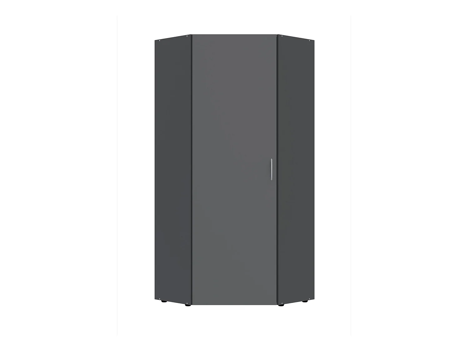 Armoire d'angle, meuble de rangement coloris Graphite - L. 80 x H. 185 x P. 80 cm