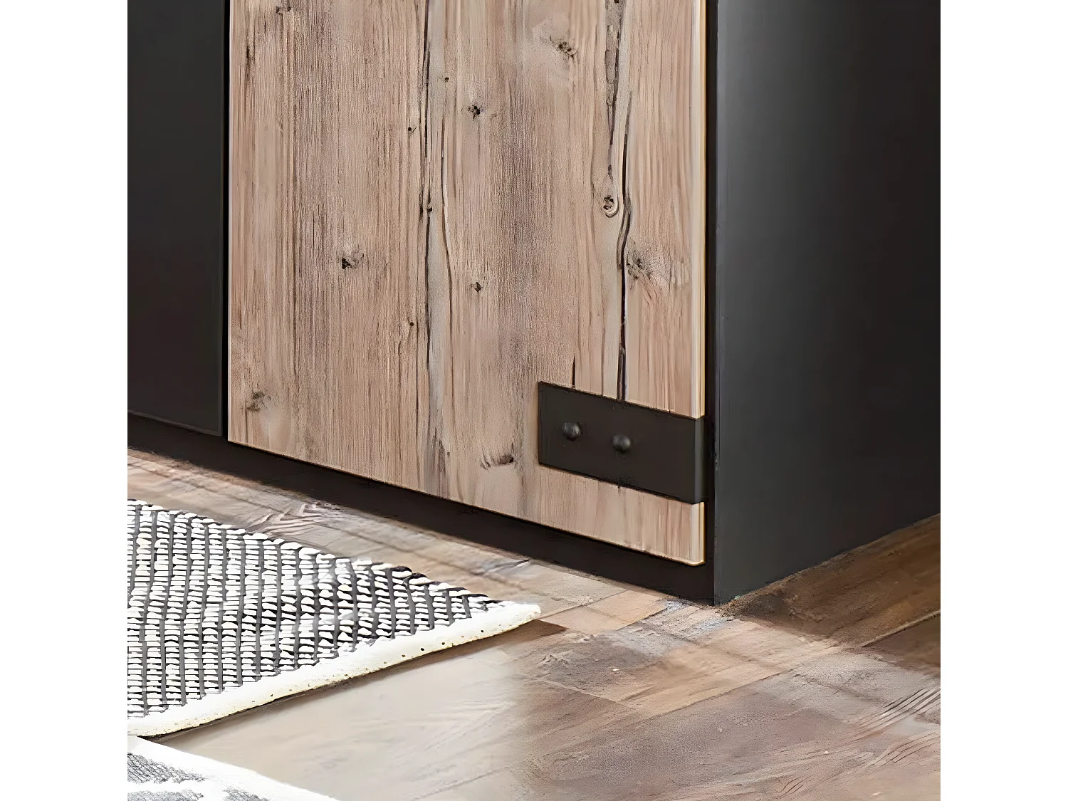 Armoire placard meuble de rangement coloris chêne - L. 180 x H. 210 x P. 58 cm